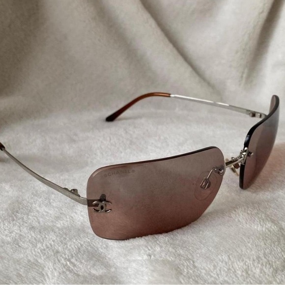 CHANEL Accessories - CHANEL Rimless Sunglasses with Rose Lenses